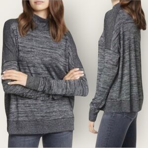 Rag & Bone Avryl marled mock turtleneck sweater Size Large black gray